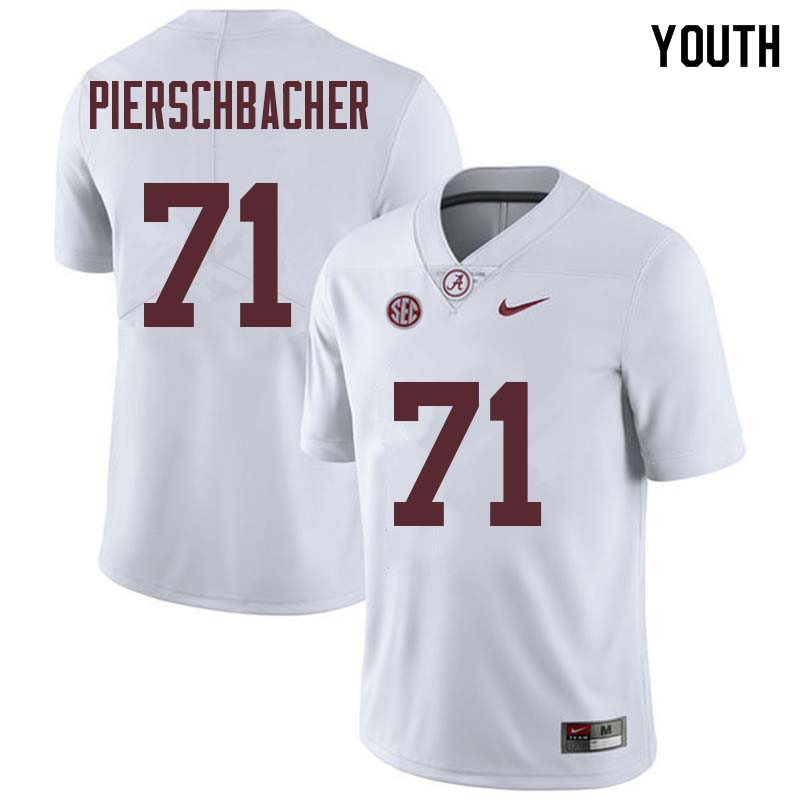 Alabama Crimson Tide Youth Ross Pierschbacher #71 White NCAA Nike Authentic Stitched College Football Jersey OE16B03EK